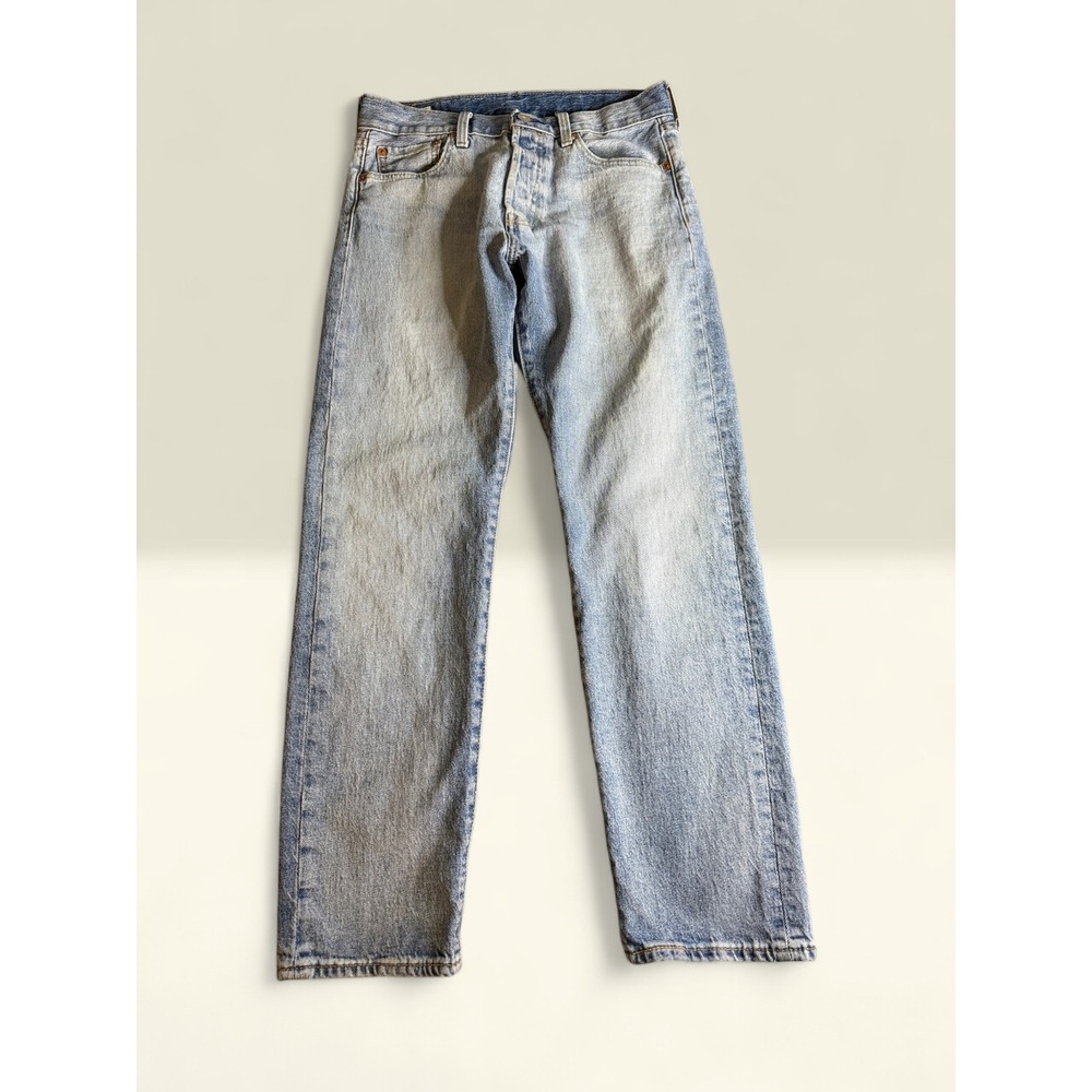 Levis Premium 501 ST Light Wash Straight Leg Button Fly Jeans W30 L30